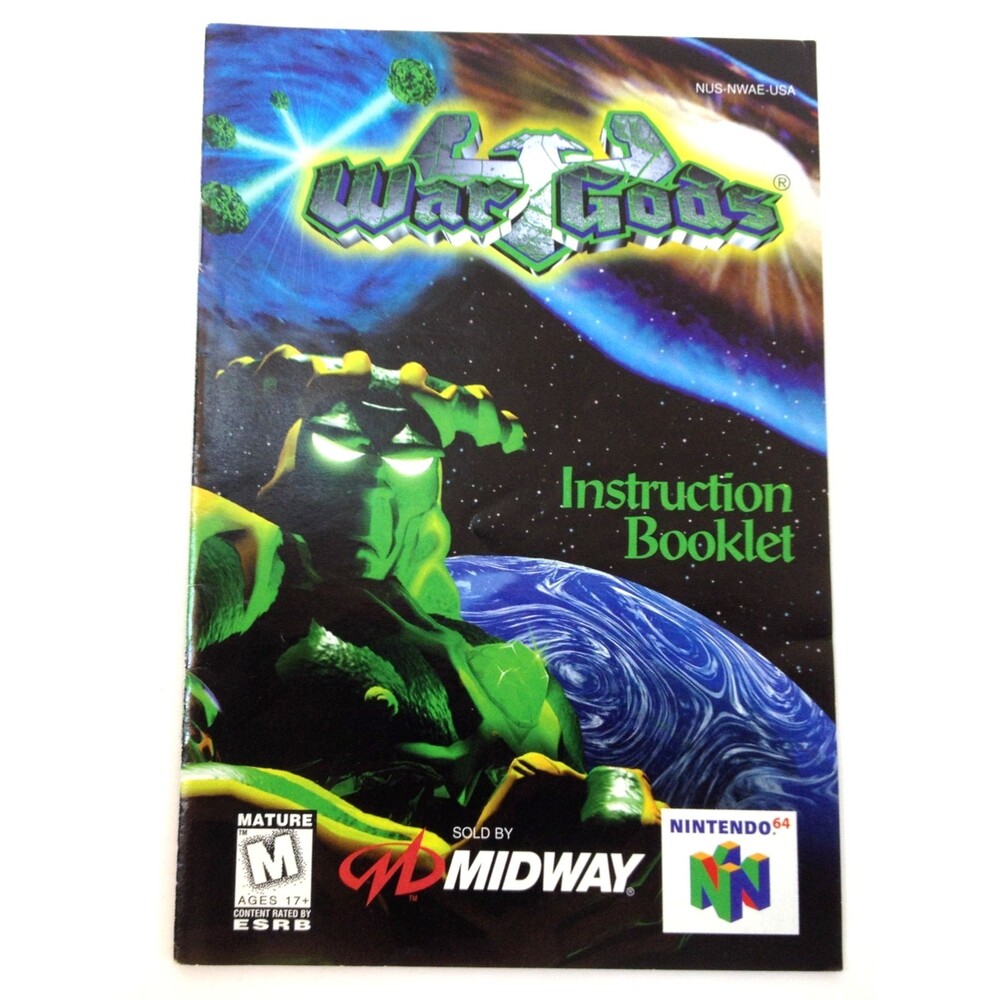 Vintage Nintendo 64 War Gods Instruction Booklet 1996 Authentic Original